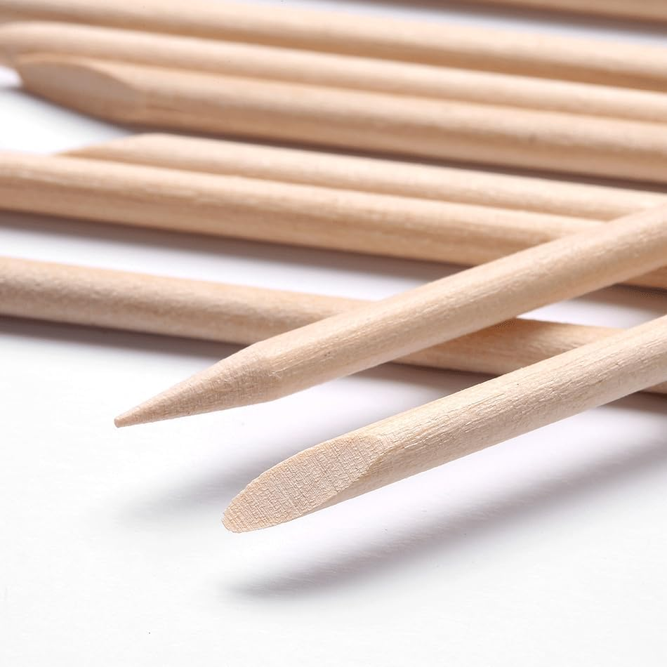 120 Pcs Orange Sticks for Nails - Borogo Orange Wooden Nail Sticks Double Sided Multi Functional Cuticle Pusher Remover Manicure Pedicure Tool image number 1