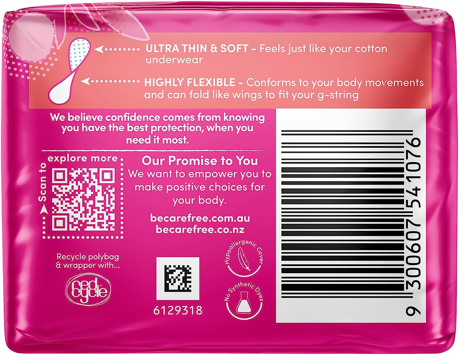 Carefree Barely There Unscented Panty Liners 42 Pack |Breathable| Feels Soft & Thin| Highly Flexible image number 3