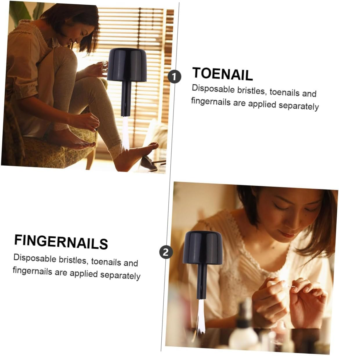 EXQUIMEUBLE 200Pcs Disposable Nail Polish Brush Set Portable Practical Nail Brushes for Women for Diy Art and Salon Use image number 1