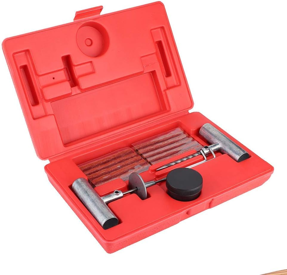Tire Repair Kit for Tubeless Tires, Tire Plug Kit with Reamer & Insert Tool for Tractors Lawn Mowers Trucks Cars, Portable Puncture Repair Tool for Emergency Use image number 6
