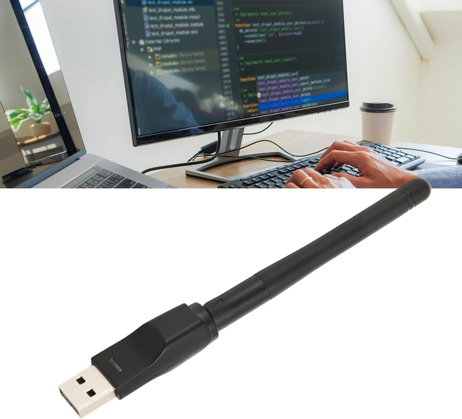 MT7601 USB Wifi Adapter USB Wifi Antenna, 150Mbps 802.11B/G/N Wireless Technology Wireless Network Adapter with Integrated Antenna for Desktop Laptop image number 3
