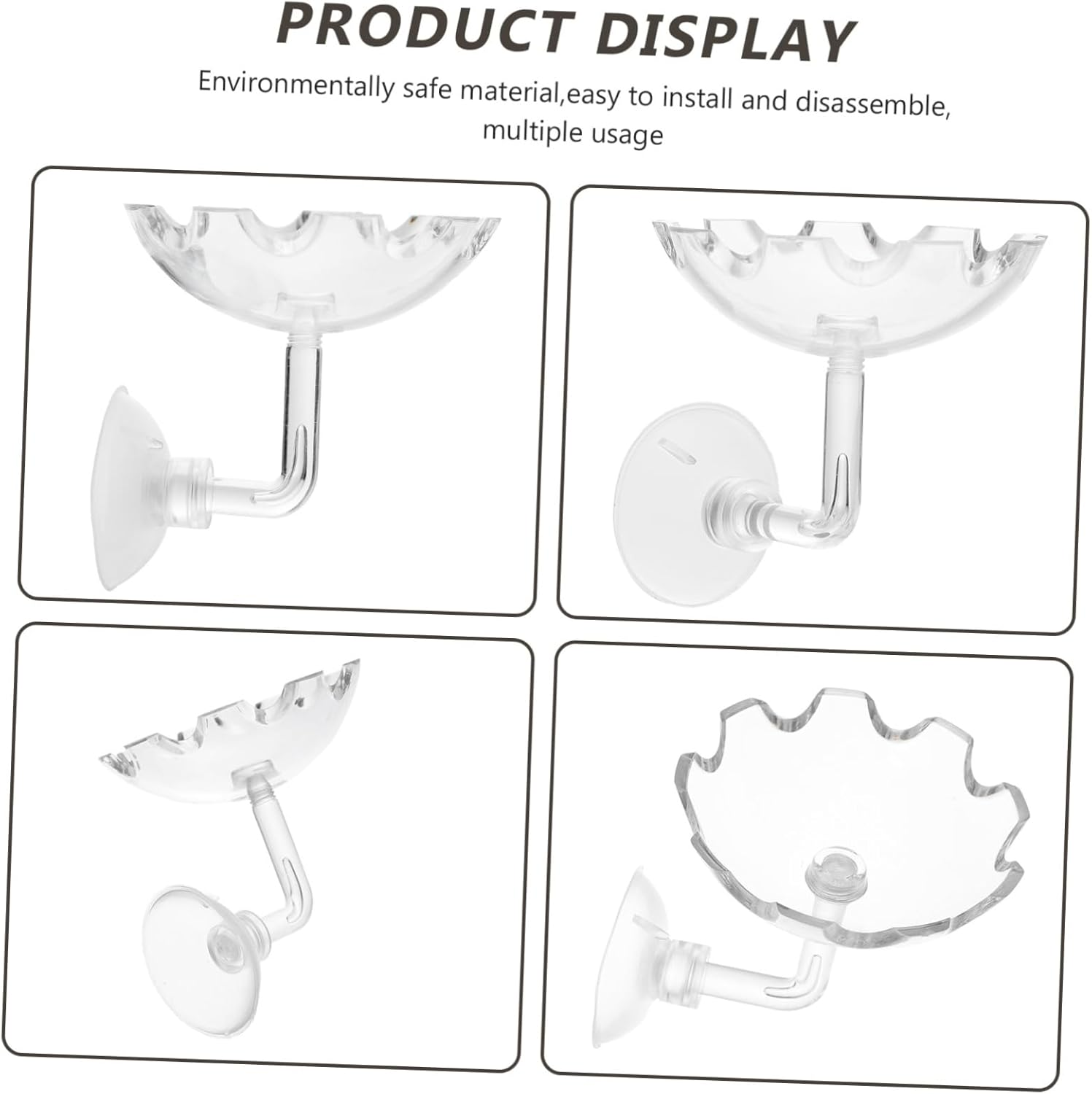 EXAOMBLE Reptiles Shrimp Feeders with Suction Cups 2Pcs Aquarium Shrimp Feeding Trays Home for Fish Tank and Pet Reptiles image number 5
