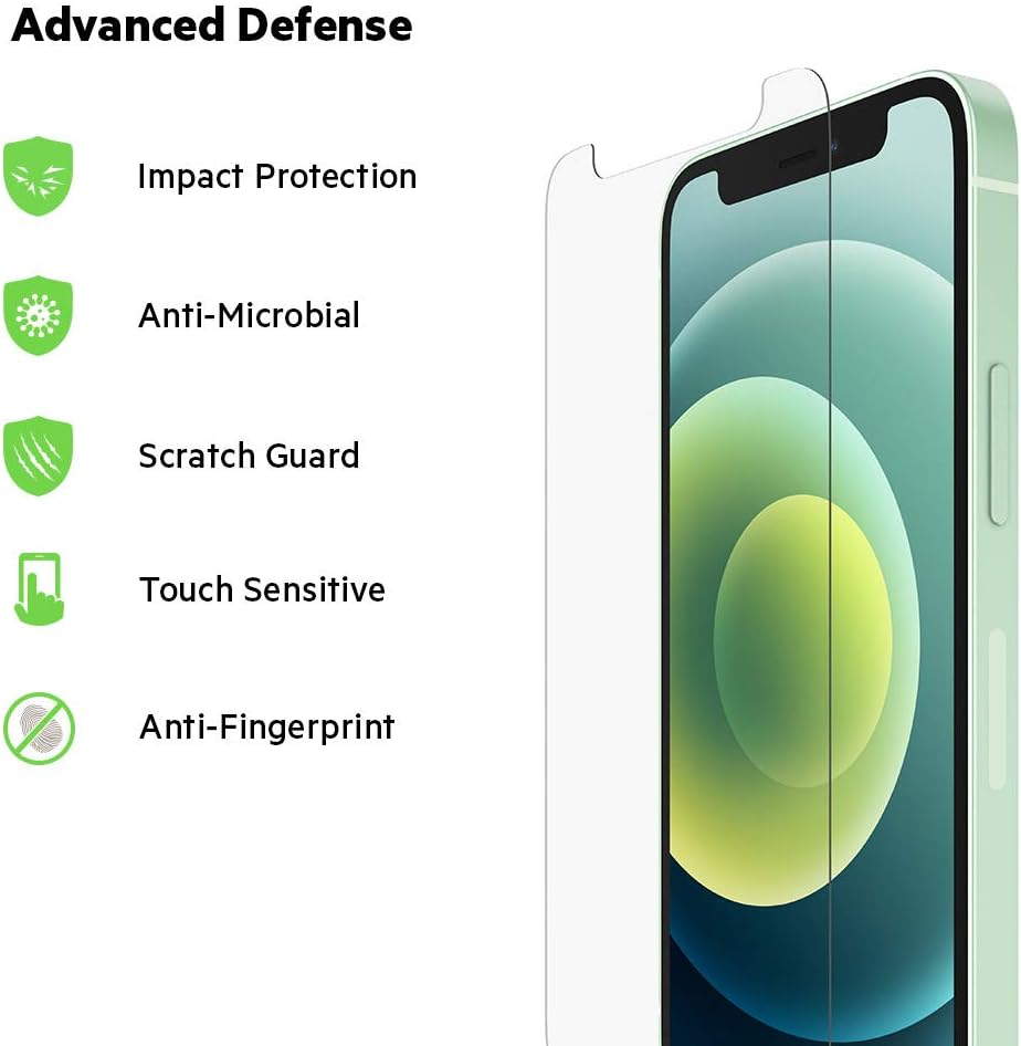 Belkin Ova020Zz Iphone 12 Mini Screen Protector Temperedglass Anti-Microbial (Advanced Protection + Reduces Bacteria on Screen up to 99%) image number 5