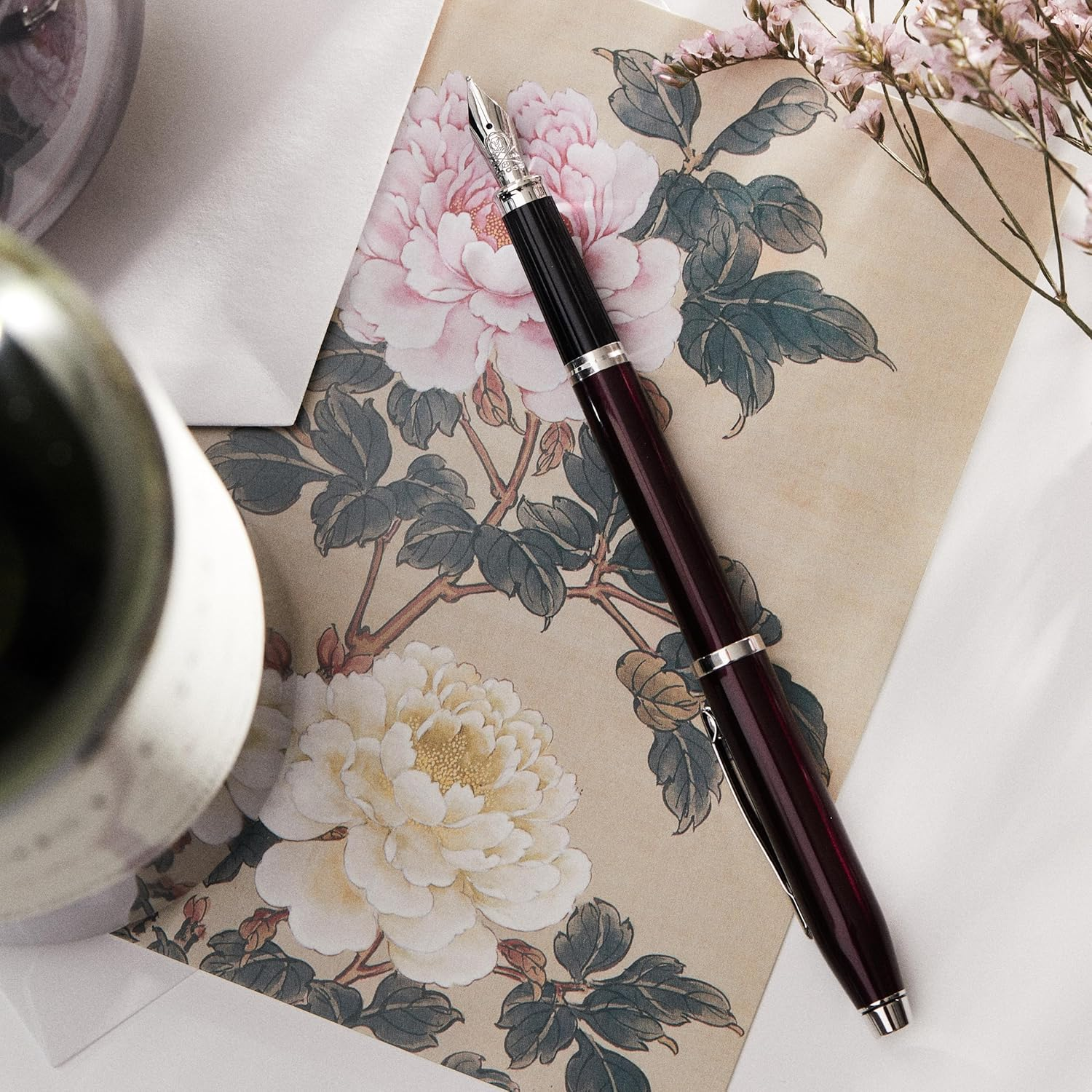 Cross Century II Blue Lacquer Medium Fountain Pen with Chrome Point