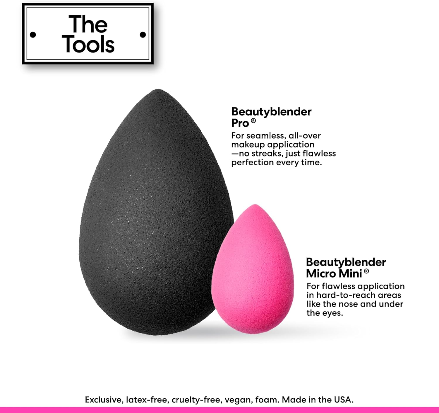 Beautyblender&reg; Foam Pop Blending Duo &ndash; Makeup Sponge Set with Original Beautyblender & Micro Mini &ndash; Precise Application for Foundation, Concealer & Highlighter &ndash; Latex-Free, Reusable, Vegan image number 2