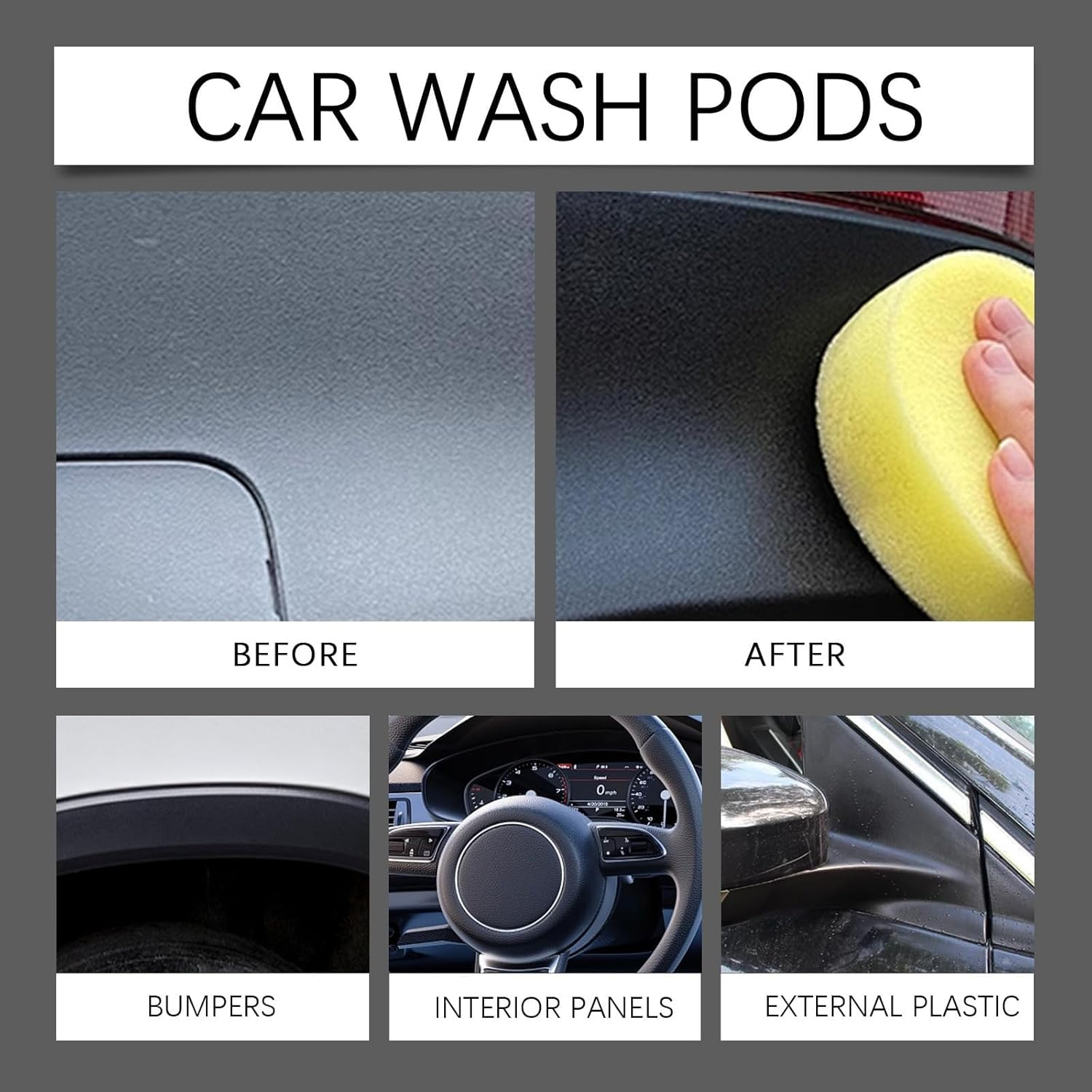 2 Pack Black Plastic Trim Restorer - Car & Truck Plastic Restorer for Bumpers, Trim, Dashboards | No Wet Look, Long Lasting 1 Year Protection | Instantly Revives Faded Black Plastic image number 6