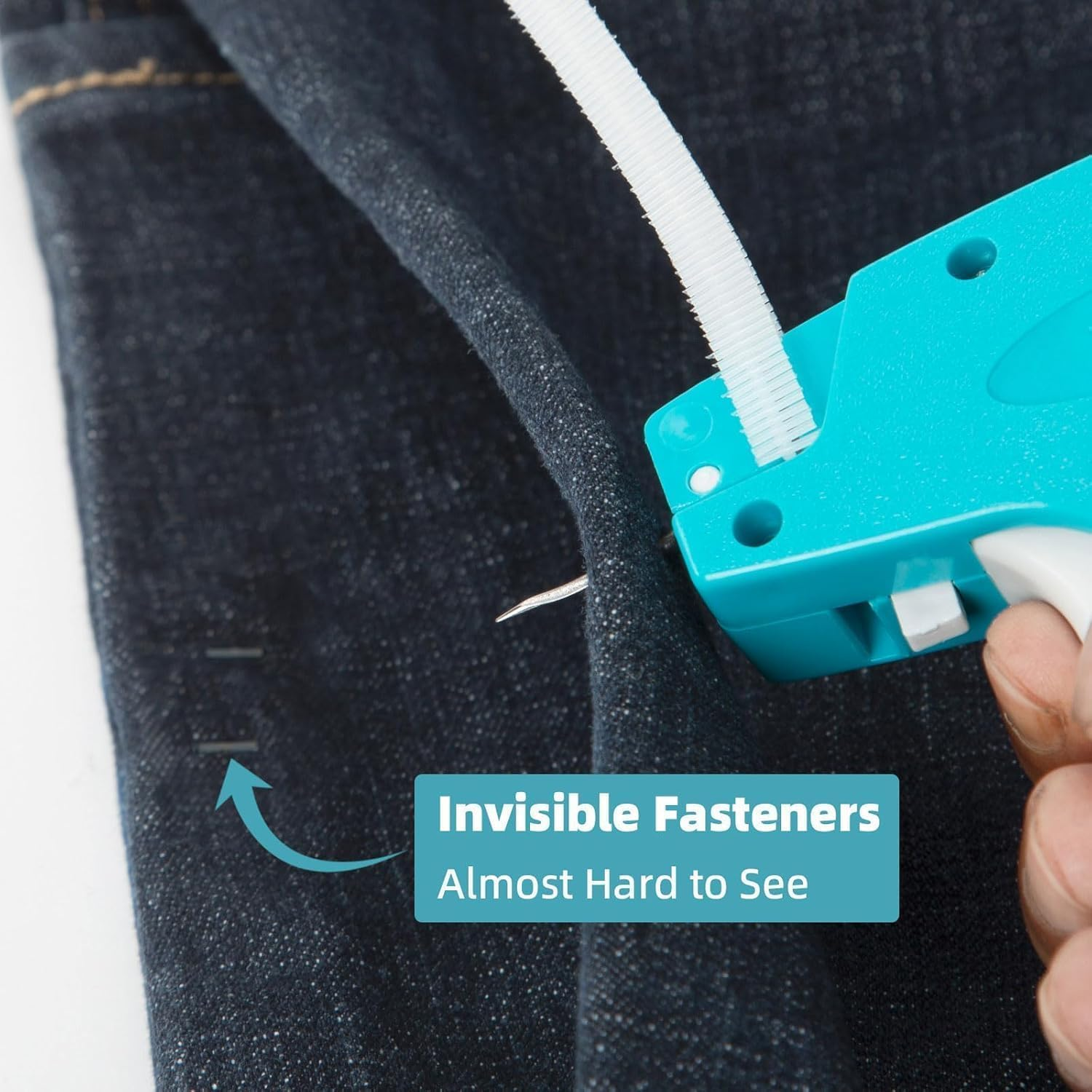 Fine Stitch Gun Kit for Clothes, Tagging Gun for Clothing, Quick Easy Stitch Sewing Hemming Gun Cloth Fixer Gun with 2 Needle, 1500 Black and 1500 White Micro Fasteners image number 1