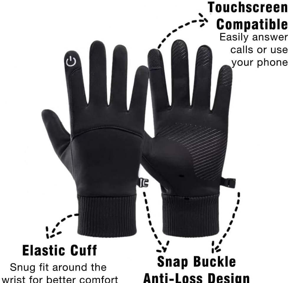Winter Gloves for Men Women, Cold Weather Waterproofwith Gloves Touch Screen Fingers image number 2