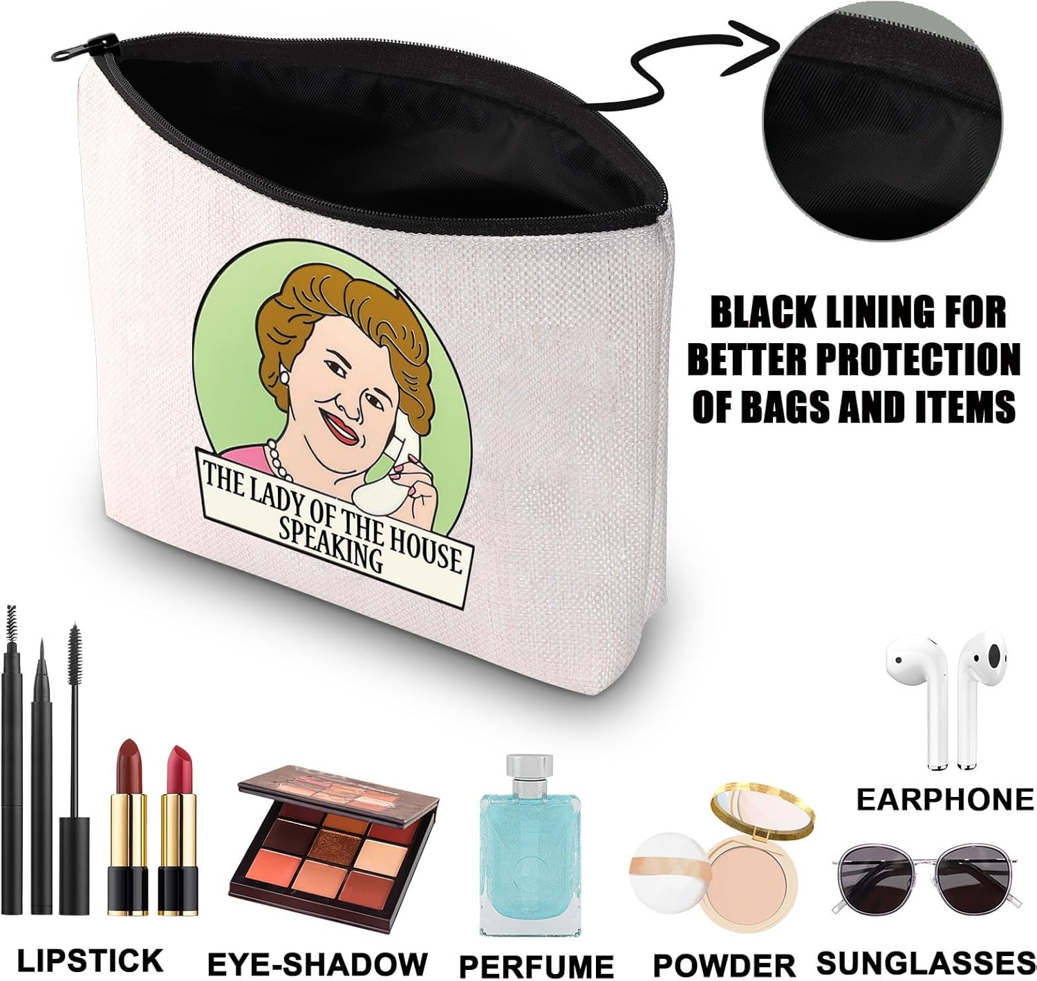 G2TUP Mrs Bucket Makeup Bag Mrs Bucket Bouquet TV Show Gifts the Lady of the House Speaking Hyacinth Bucket Gifts, Lady Of, Fit image number 5