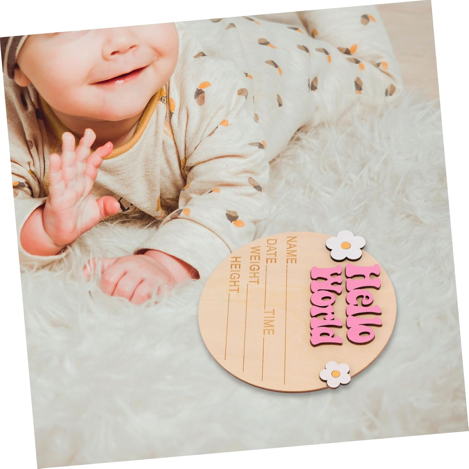 Custom Newborn Name Sign Birth Announcement Board Plaque for Milestone image number 2
