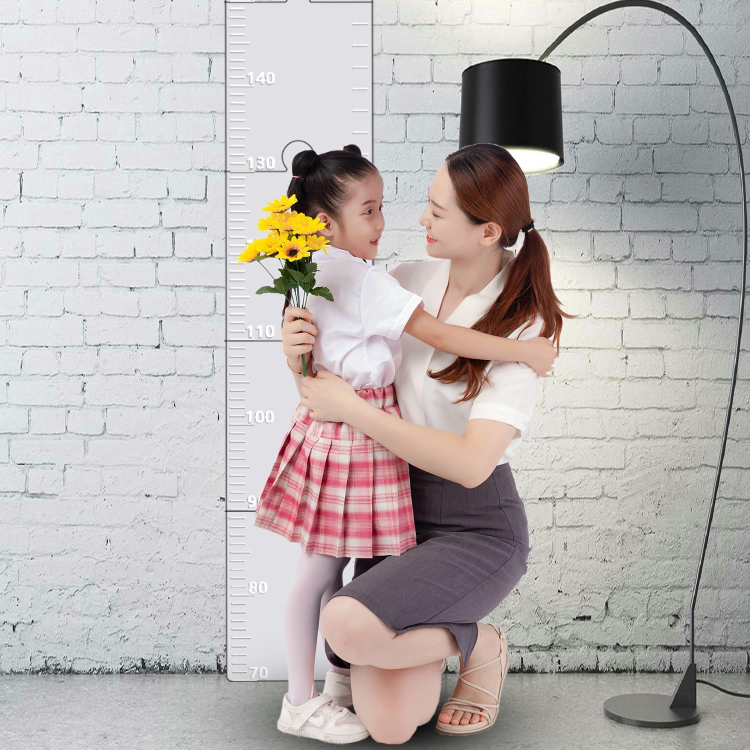 Puzzle Mirror Growth Chart, 47.24X7.09In Acrylic Growth Chart Mirror for Wall Height Measuring Mirror Kids Height Wall Chart Mirror for Nursery Wall Decor image number 1