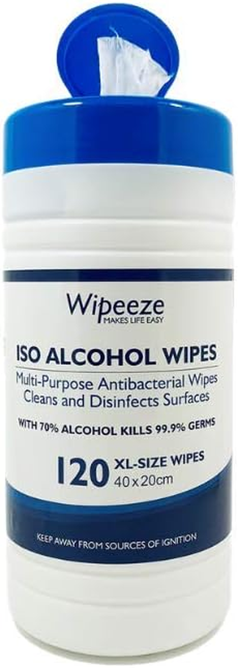 Wipeeze ISO XL Wipes, 120 Count, Pack of 120