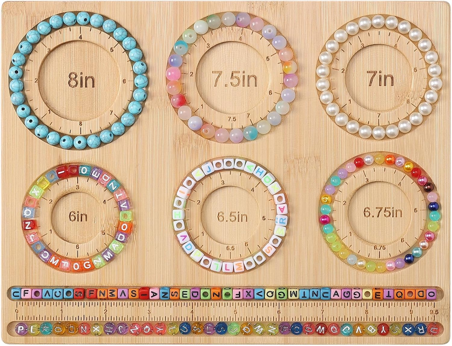 Emapoy Bead Board for Jewelry Making, Bamboo Beading Board for Jewelry Bracelet Making, DIY Bracelet Bead Board for Women