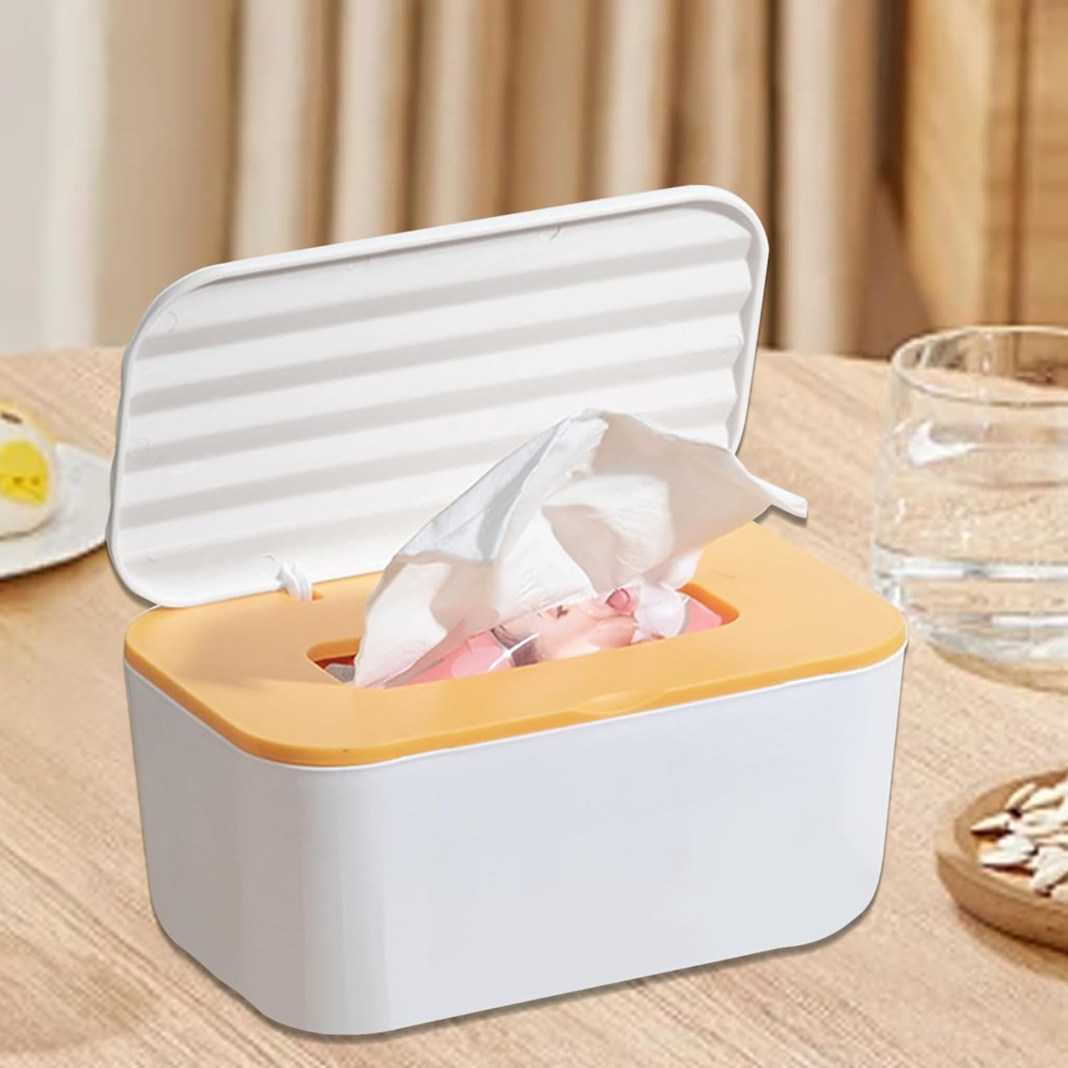 Wipes Box | Tissue Container for Travel,Sealable Multifunctional Dustproof Wipes Dispenser for Nursery Car Makeup Kitchen Toilet Diaper Travel Bathroom Table
