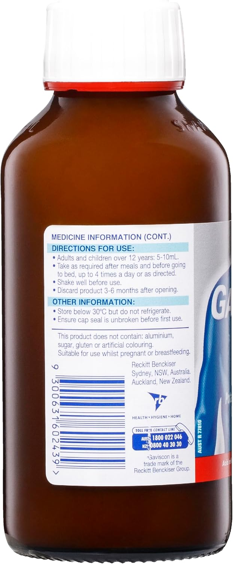 Gaviscon Double Strength Liquid Aniseed Heartburn & Indigestion Relief, 300Ml image number 5