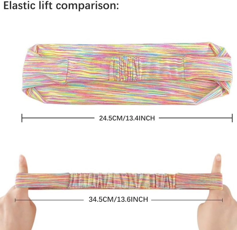 3Pcs Workout Headbands for Women Men Non Slip Sweatbands Elasticwide Headbands for Sports/Yoga/Dance image number 4