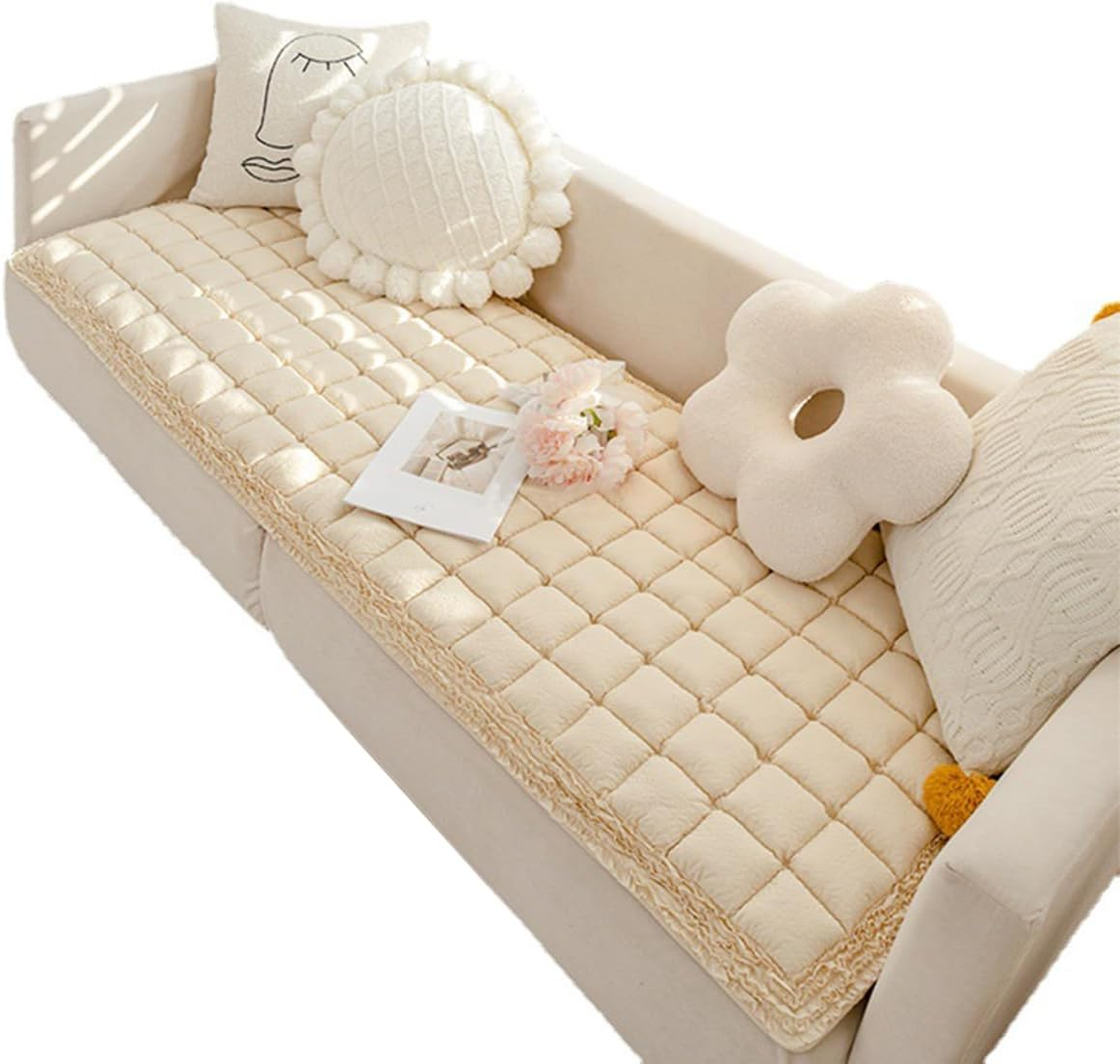 HOMEREFROM Dog Couch Cover Protector, Sofa Cover for Dogs Washable Pet Bed Couch Covers, Pet Friendly Sofa Cover for Large Dogs (Beige, 70X150 Cm)