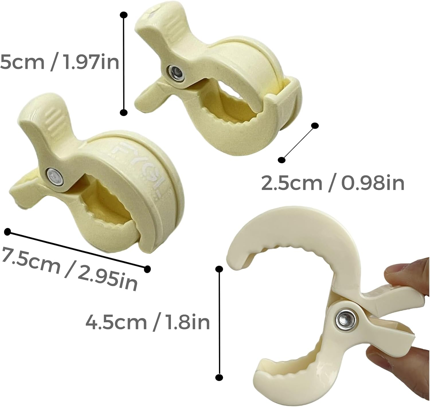 Universal Stroller Clips | 4PCS Multiuse Fasteners for Pram Toys, Sun Shades, and Blankets - Mix Colors image number 5