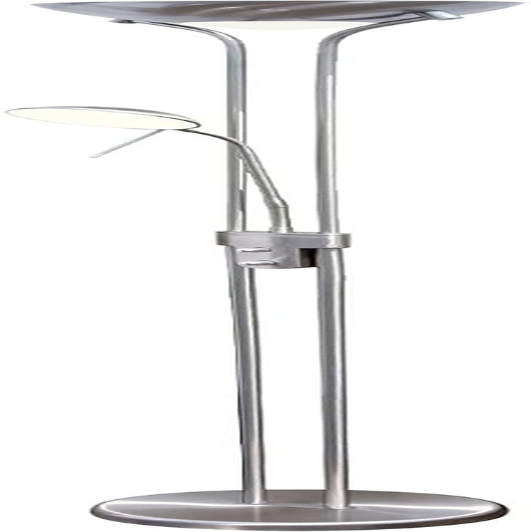 Lightsup Online Buckley Dimmable LED Mother & Child Floor Lamp, Adjustable Gooseneck Ambient Light with Twin Dimmer Switch, Satin Chrome &Opal Glass LED, Standing Lamp for Living Room, Bedroom image number 1