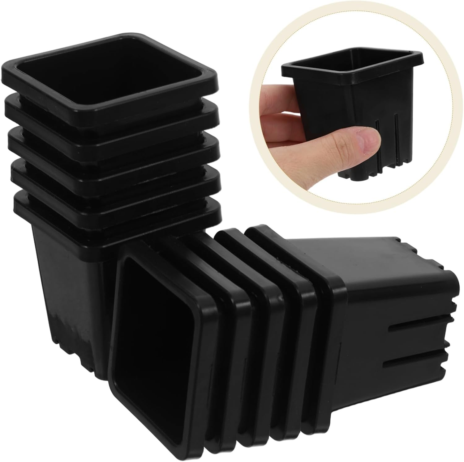 GAROZATION 10Pcs Hydroponic Basket Pots Square Plastic Mesh Plant Containers for Indoor and Outdoor Gardening Hydroponics Vegetable Growing System Accessories image number 6