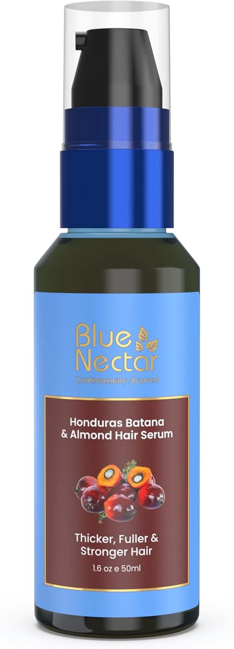 Blue Nectar Honduras Batana Hair Serum for Fuller Hair | Non Greasy Formula | All Hair Types | Hair Growth Serum for Women & Men (18 Herbs, 50Ml) image number 3