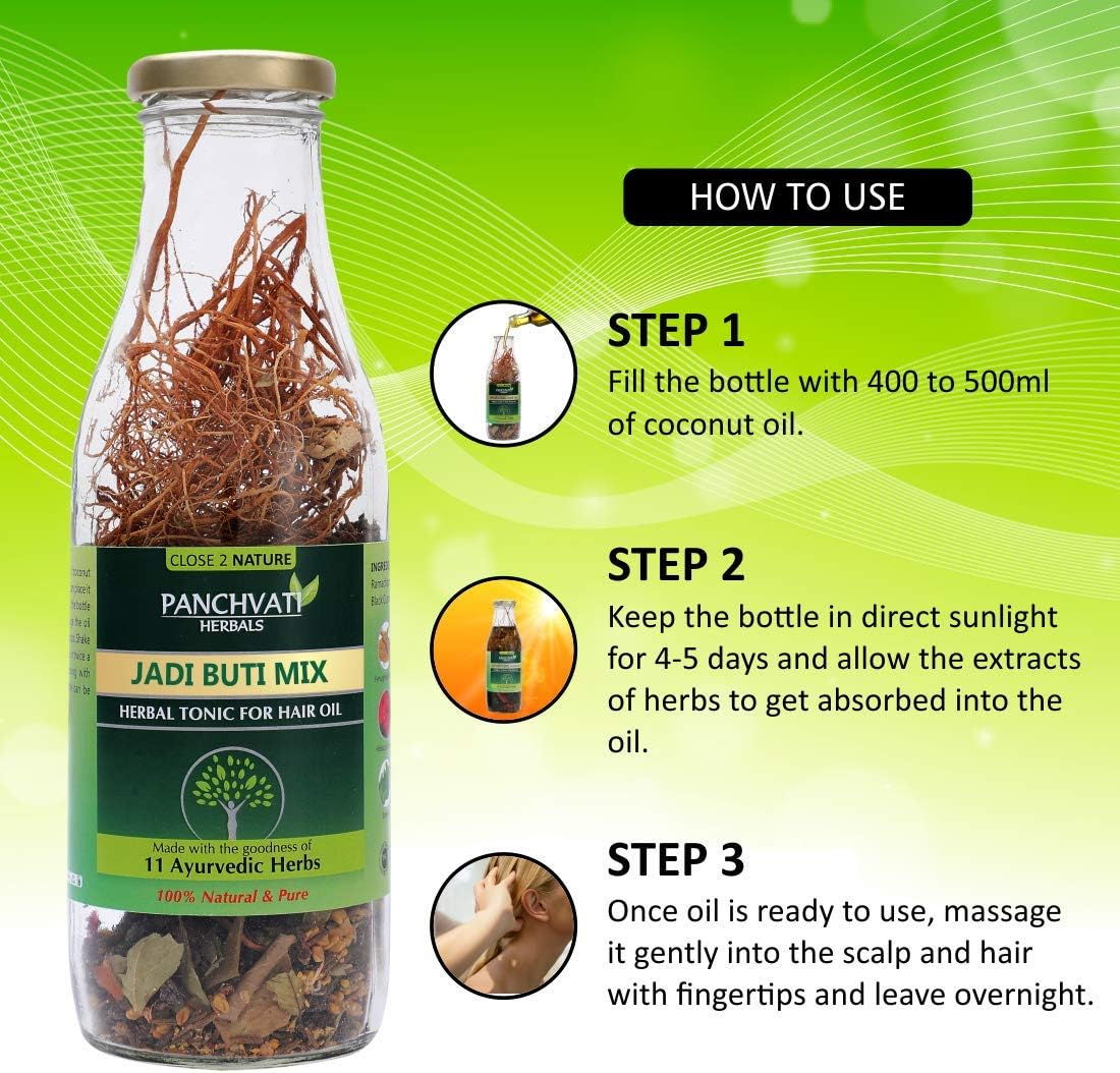 Panchvati Make Your Own Hair Oil DRY Jadi Buti Mix (11 Ayurvedic Herbs, 100% Herbals & Plant Derived) for Complete Hair Care image number 2