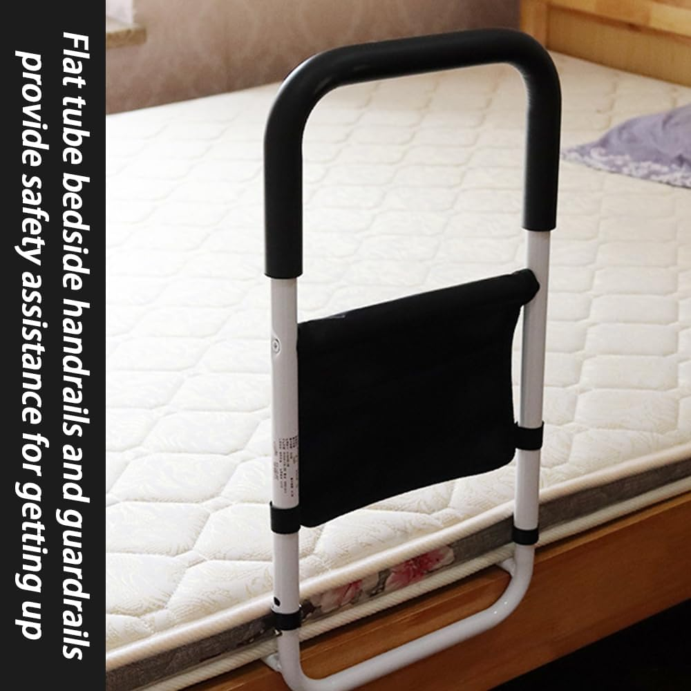 Bedside Handrail,U Shaped Auxiliary Rail,Grab Bar with Storage Pocket,Support Side Railings,Bed Support Bar,For Elderly,Disabled,Pregnant Women