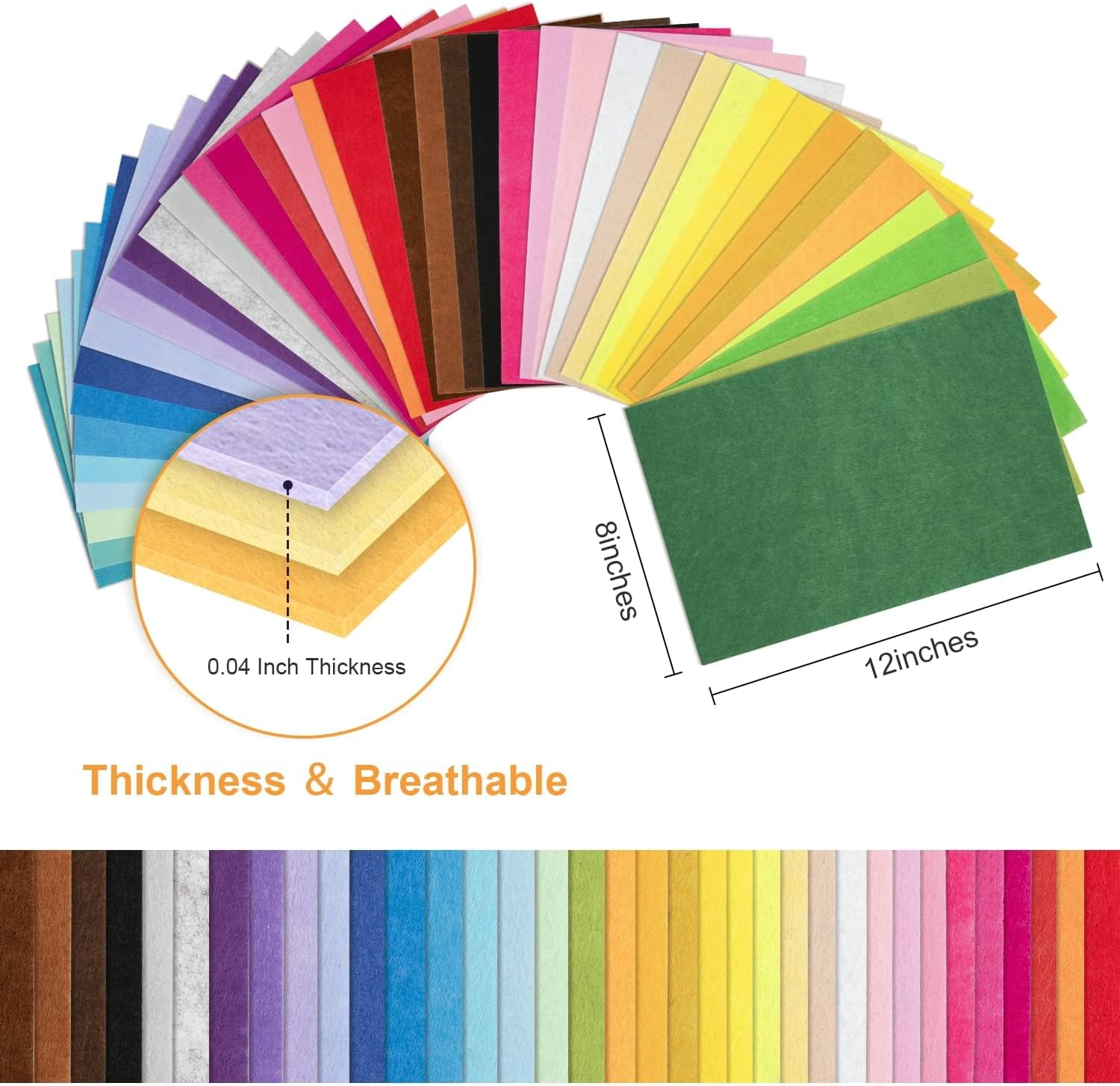 BIGCOW (20X30Cm) Felt Fabric Sheets, 40 Pieces, Assorted Colours, 1Mm Thick Suitable for Various DIY Crafts image number 4