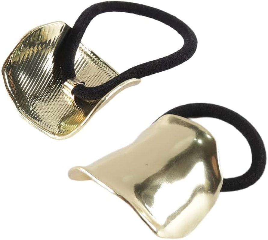 Orivin 3 Pack Gold Oversized Versatile Hair Bobbles with Spring Clip for Women and Girls image number 2