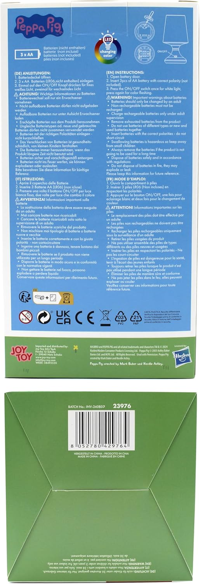 Joytoy Peppa Pig LED Mini Lampshade in Gift Box 10 X 10 X 19 Cm image number 3