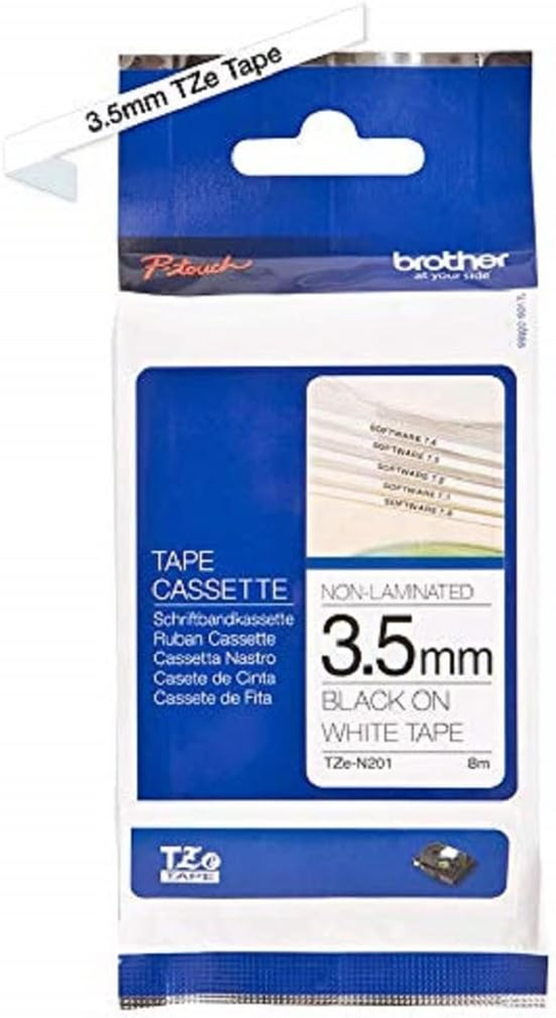 Brother Tze-N201 Genuine Non-Laminated Labelling Tape, 3.5Mm Width image number 5