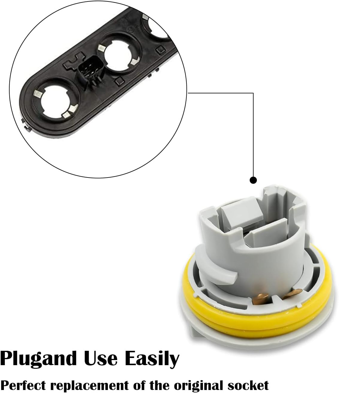 GUZIKO Tail Light Socket Fit for Dodge Grand Caravan Jeep Grand Cherokee Chrysler Town & Country Plymouth Grand Voyager Replace 4676589 923-034, 3 Pack Rear Tail Light Bulb Socket image number 4