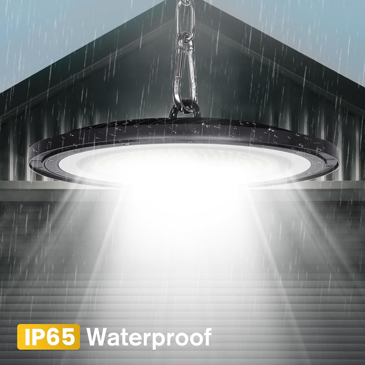 Advwin High Bay Lights 6500K 21000LM, LED Shop Light Lamp 1 Pack with Hook/Chain, IP 65 Waterproof, for Factory Warehouse Workshop Factory Store Garage Gym Industrial Shed image number 6