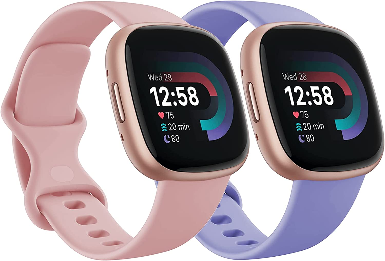 Band for Fitbit Versa 4 Versa 3 Bands, Sense 2 Band & Sense Band, Soft Silicone Sport Watch Strap Replacement Wristband for Fitbit Versa 4 / Versa 3 / Sense 2 / Sense, Women Men Small Large, 2 Pack