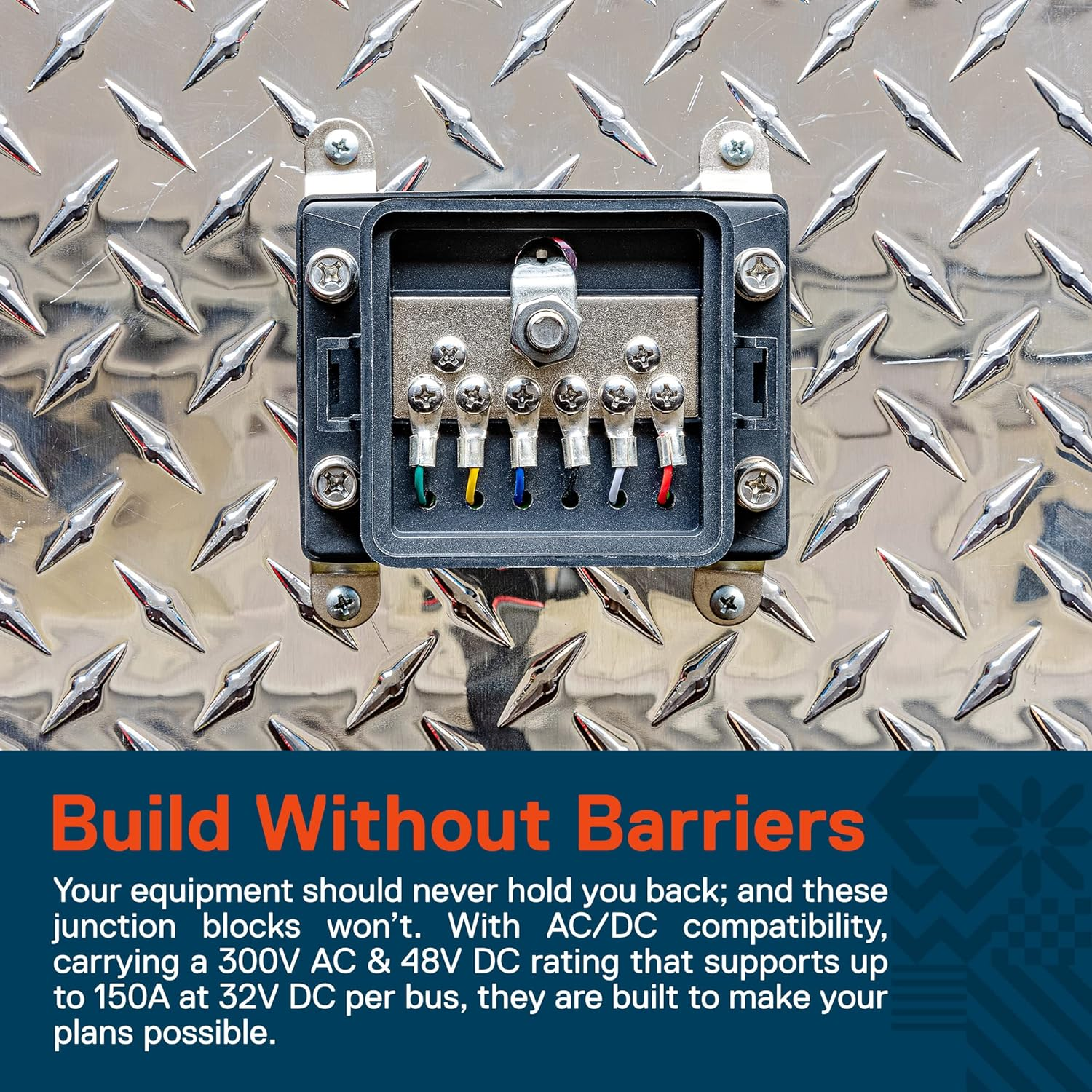 Waterproof Ground Power Distribution Terminal Block Battery Bus Bar [Max. 300V AC/48V DC] [IP65] [Positive/Negative] Insulated Busbar for 12V Automotive Auto Vehicle Marine Car Trailer RV Boat