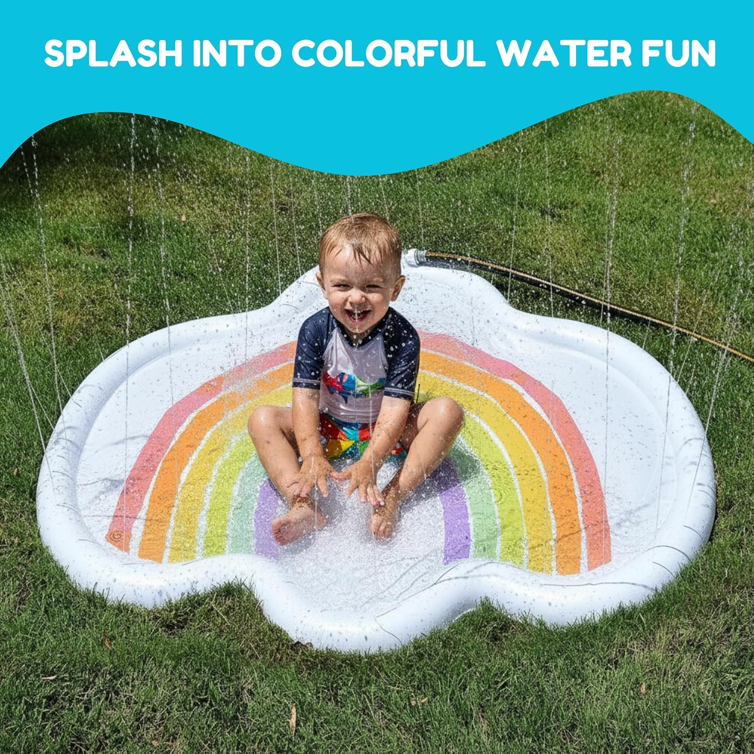 Rae-Dunn Rainbow Cloud Splash Pad - Chill 38014B image number 1