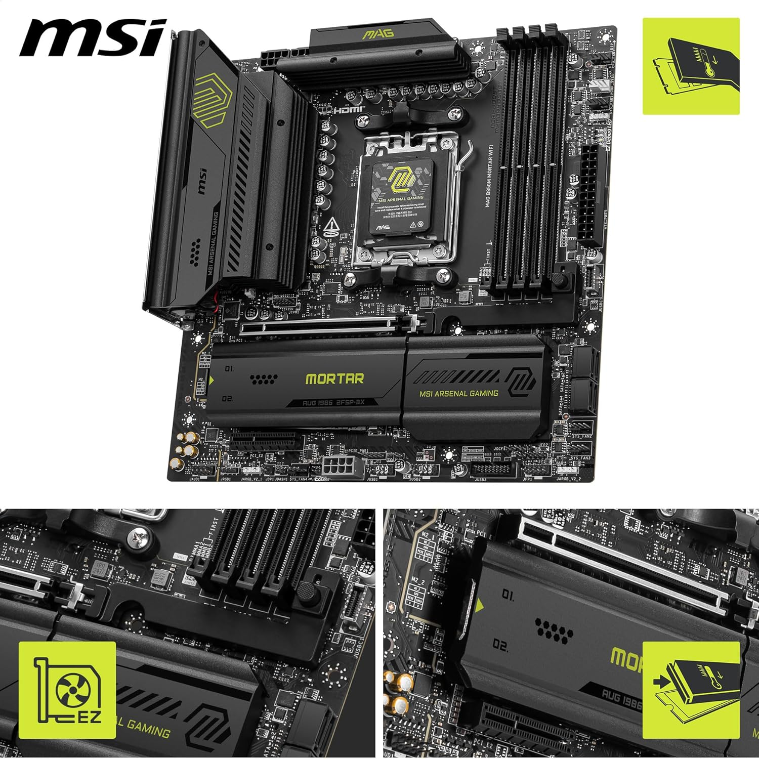 MSI MAG B850M Mortar Wifi (Socket AM5/B850/DDR5/S-ATA 6Gb/S/Micro ATX) image number 4