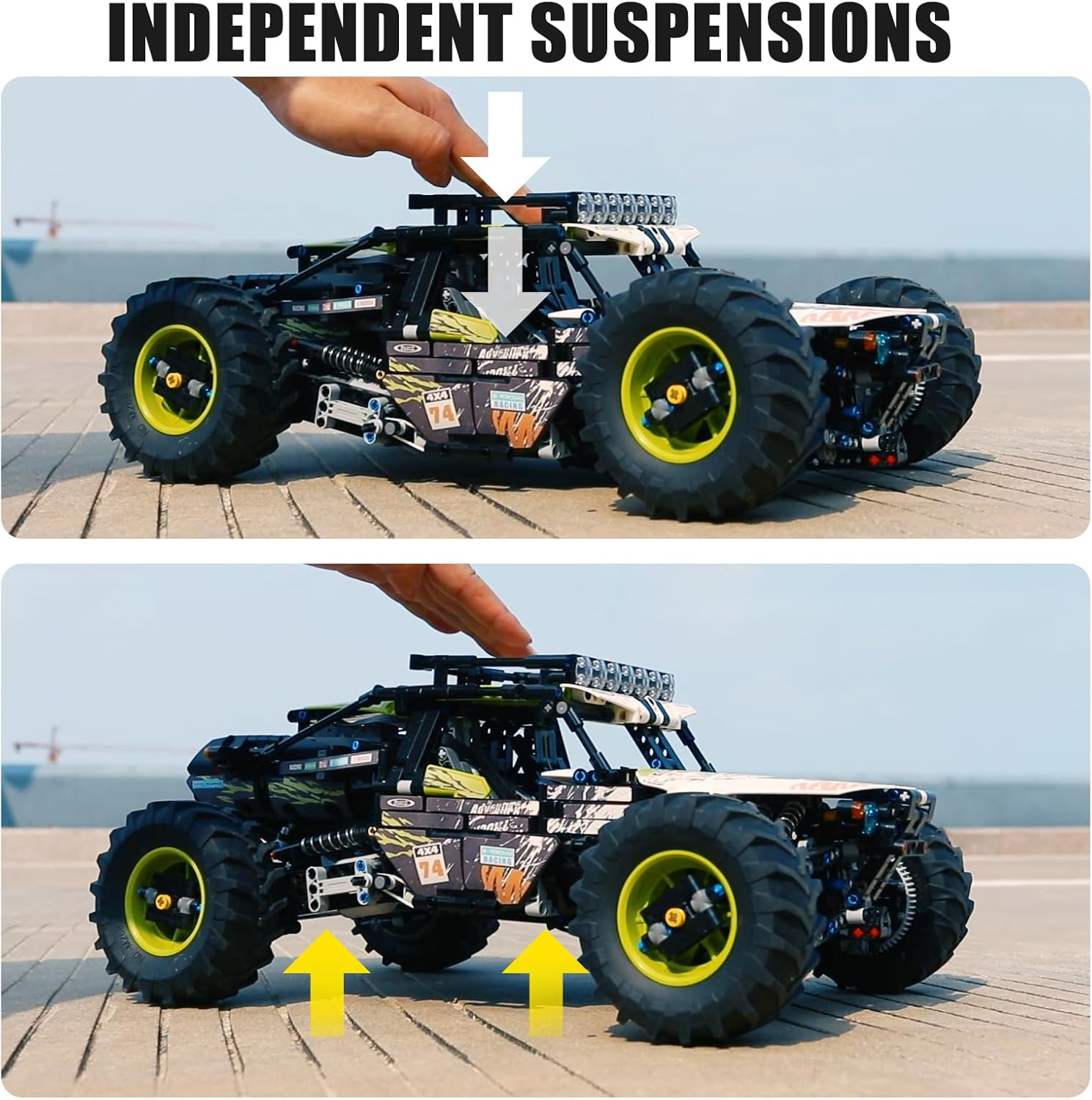 Mould King 18002 Climbing Car Off-Road Truck Building Set, Remote Control Racing Car Model Block Kit, Vehicle Toy for Adults Boys 1879Pcs image number 6