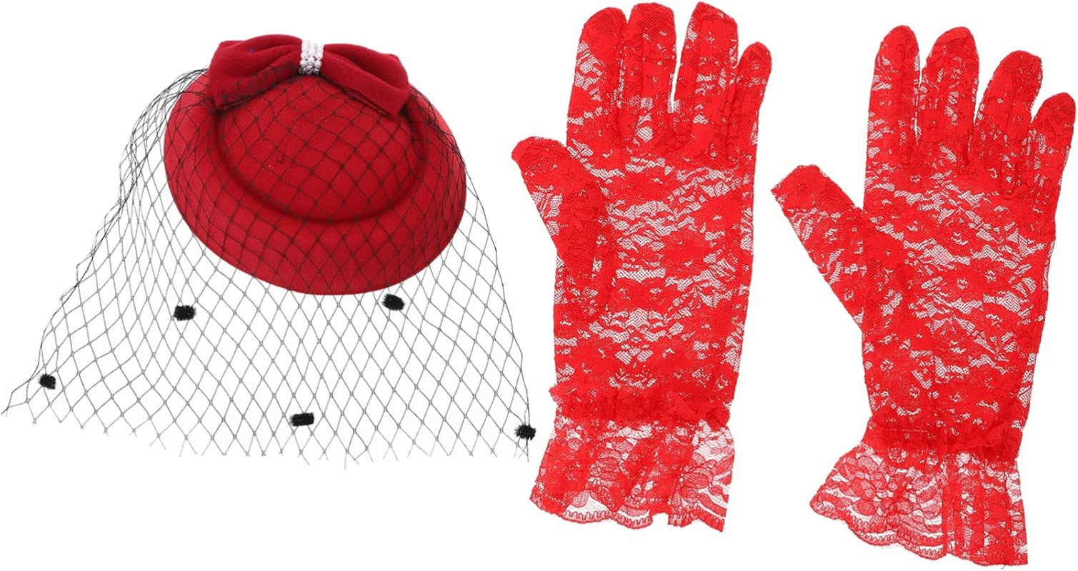 OHPHCALL 1 Set Cocktail Hat Retro Top Hat Derby Facinator Party S Vintage Fascinator S Pillbox Bride Headpieces for Wedding Mesh Hair Decoration Prom Polyester Mesh Women'S