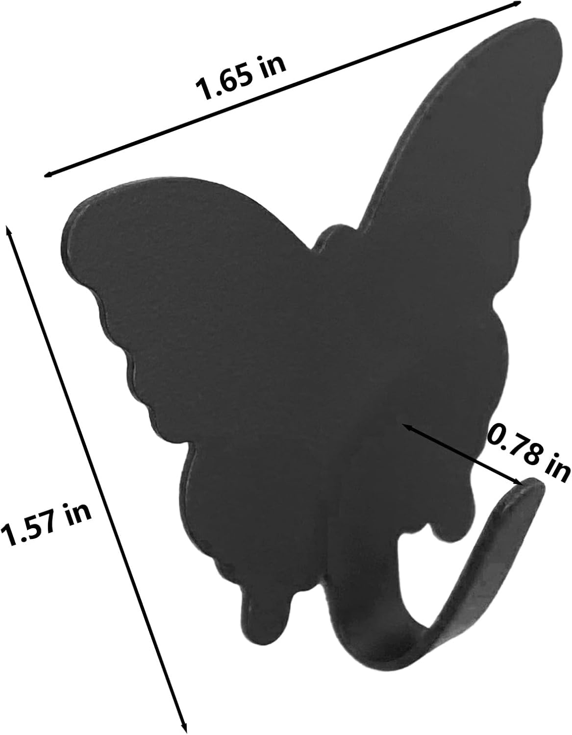 Duehoppee 8 Pack Adhesive Hooks,Cute Butterfly Sticky Hooks,Wall Decoration Hooks,Strong Stainless Steel Hooks to Organize Kitchen Office Bathroom Items, Key Hooks, Hat Hooks (Black) - Purple image number 2