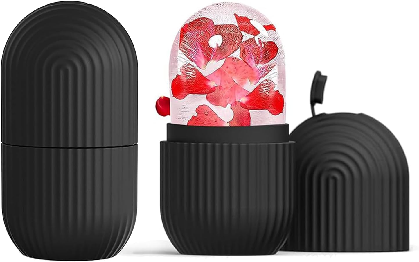 Yeanifeana 2 Pack Ice Roller for Face & Eyes, Reusable Cooling Face Massager for Puffiness & Wrinkles Relief, under Eye Roller for Dark Circles, Neck Massage Tool for Skincare (Black) image number 5