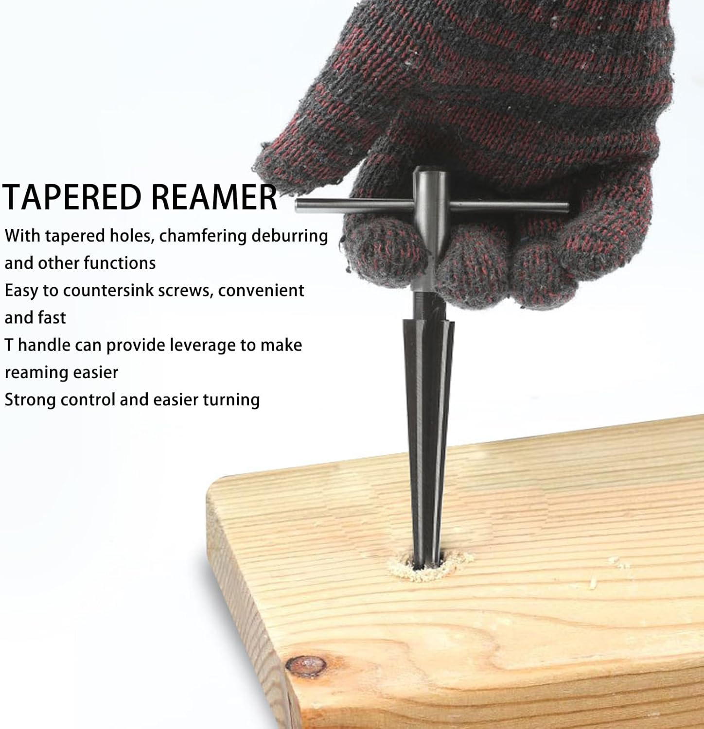Tapered Reamer, 6 Flute T Handle, Chamfering Deburring, Incisive Cutting, 3-13Mm, 5-16Mm, for Musical Instrument, Woodworking, Sheet Metal image number 5