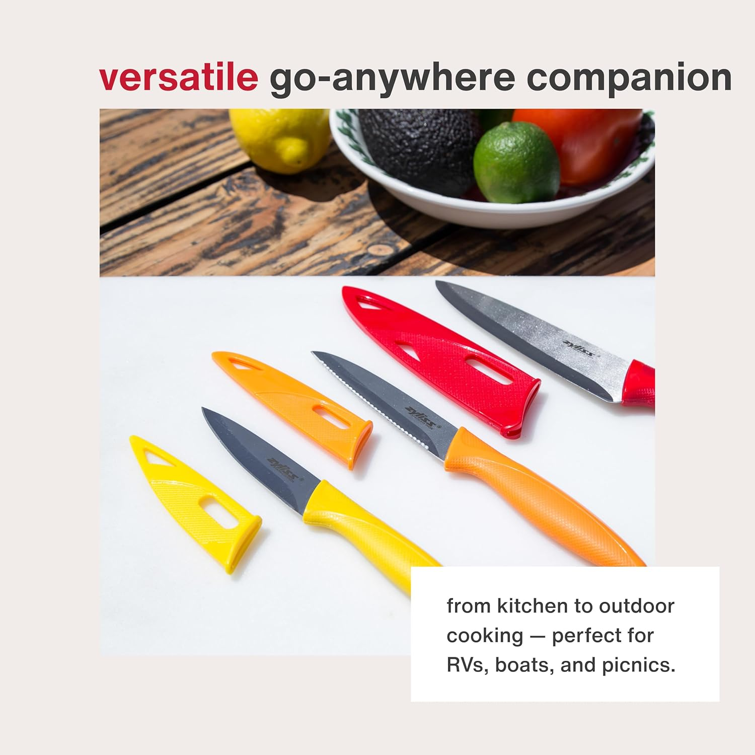 Zyliss 3-Piece Paring Knife Set - Stainless Steel Knife Set - Small Knife Set with Knife Sheaths - Travel Knife Set with Safety Kitchen Blade Guards - Dishwasher & Hand Wash Safe - 3 Pieces image number 5