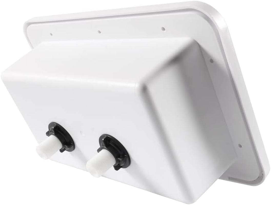 Areyourshop Rv Exterior Shower Box Kit Rv Outdoor Shower Box Kit with Lock Outdoor Hot and Cold Shower Outdoor Shower Adjustment Water Temperature Portable Use for Rv Camper Trailer Plastic White image number 3
