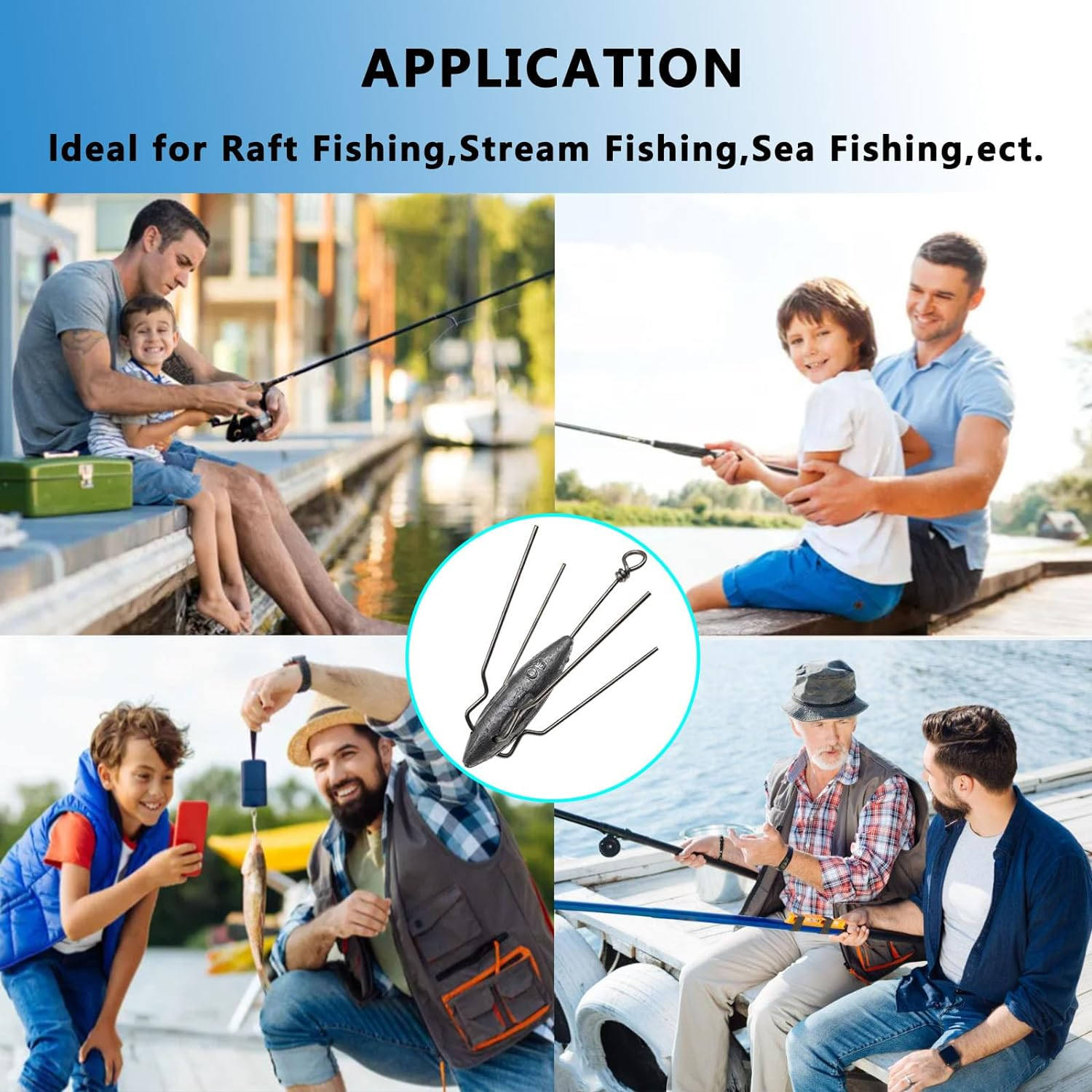 5 Pack Sputnik Sinker Long Tail Surf Fishing Weight Lead 3Oz/4Oz Saltwater Surf Fishing Catfish Beach Casting Sea Fishing Spider Sinker image number 4