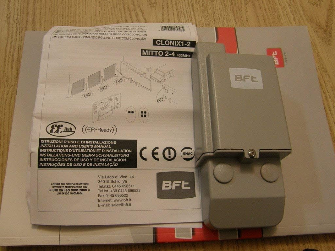 BFT Clonix 2E 2-Channel Receiver 433.92Mhz 12-24V AC/DC MITTO, Kleio, TRC Transmitter Memory: 128 Remotes!! ! image number 1
