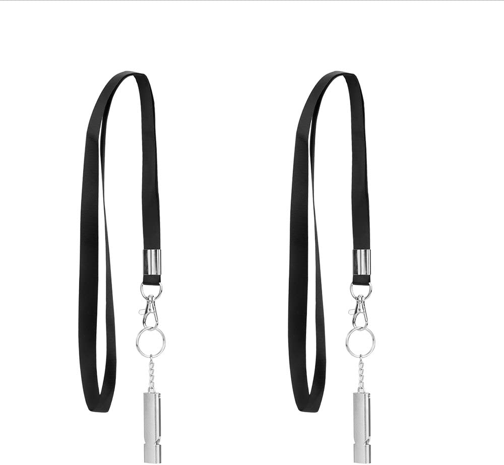 Michael Josh 2PCS Outdoor Loudest Emergency Survival Whistles with Carabiner and Lanyard for Camping Hiking Sports Dog Training image number 4