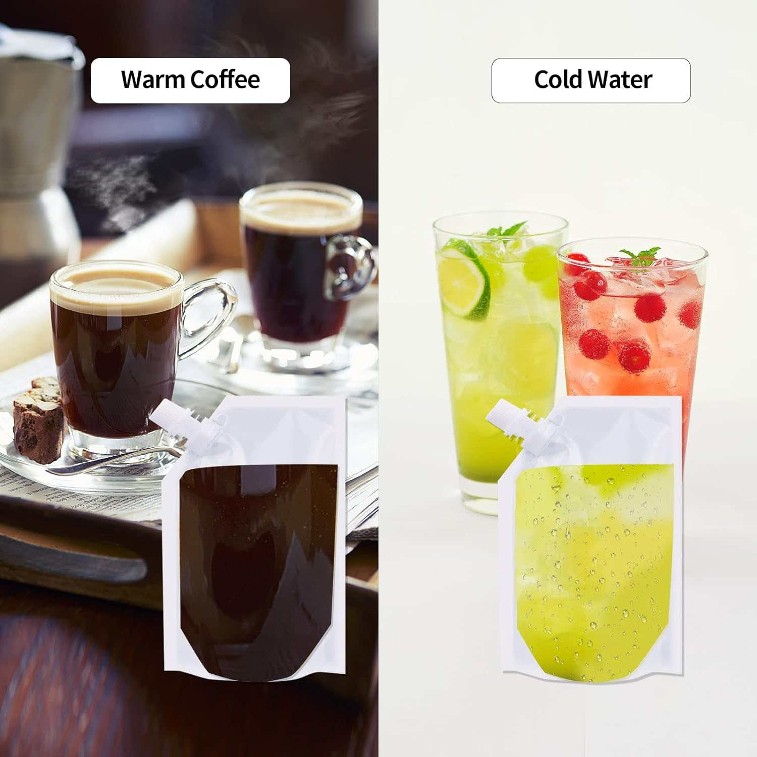 10PCS Drinks Flasks,Reusable Hip Flask with Spout,Liquor Pouch Drink Pouches for Festivals Hide Alcohol,Juice, Sneak Booze, Liquor, Rum, Water-220Ml image number 5