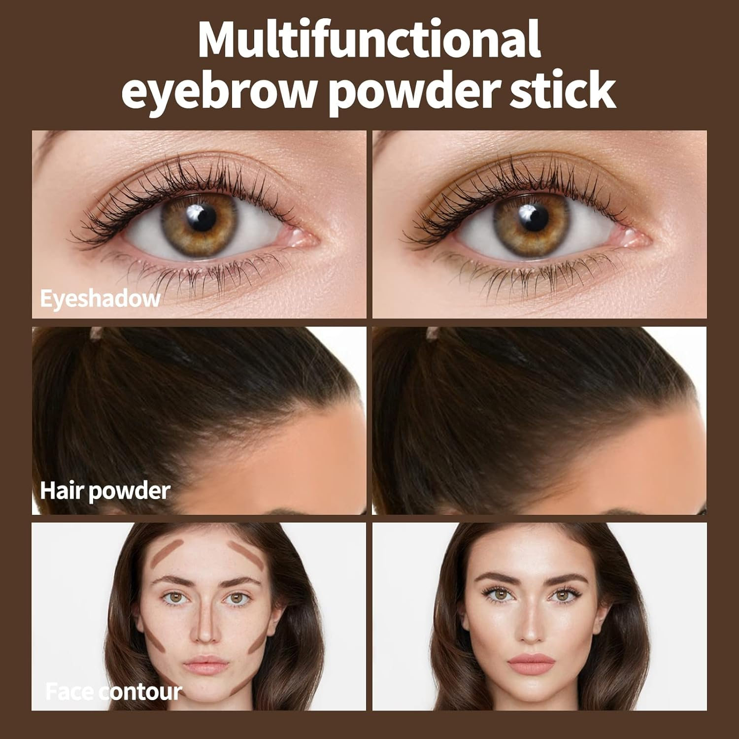 Boobeen Eyebrow Stamp, Eyebrow Stamp Stencil Shaping Kit, Eye Brow Filler Powder Long Lasting, Eyebrow Definer Makeup for Natural Brow image number 1