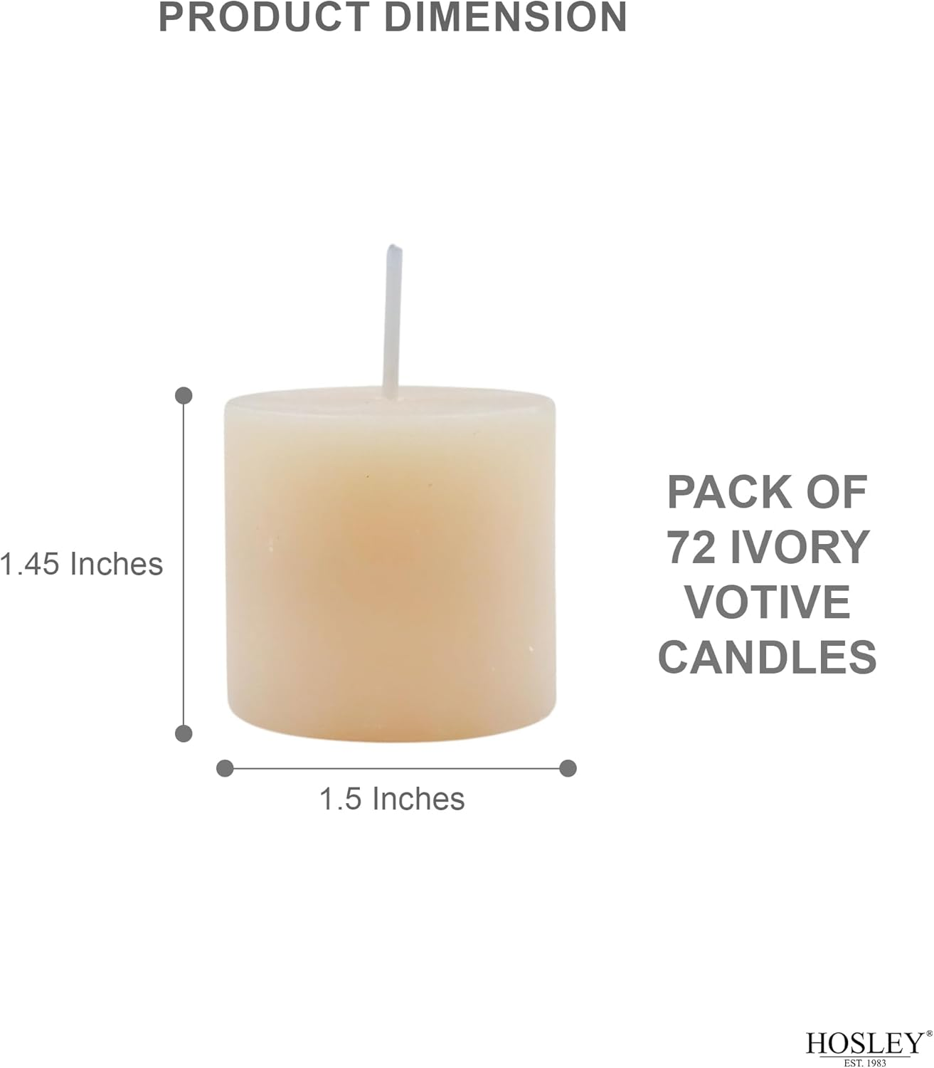 Hosley Set of 72 Unscented Ivory Votive Candles up to 10-Hours. Bulk Buy. Wax Blend. Ideal for Weddings Birthday Aromatherapy Party Candle Gardens. W5 image number 5